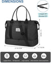 Travel Duffel Bag, Weekender Bags for Women, Overnight Gym Carry on Tote Bag with Wet Pocket, Hospital Mom Bag for Labor and Delivery - Extra Large, Black