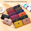 RFID Credit Card Holder, Small Leather Zipper Card Case Wallet for Women