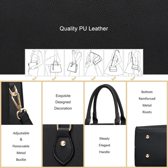 Crossbody Purses and Handbags for Women PU Leather Tote Top Handle Satchel Shoulder Bags