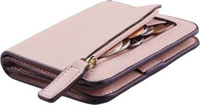 Wallet Women Rfid Blocking Small Compact Bifold Luxury Leather Pocket Wallet Ladies Mini Purse with ID Window