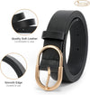 Women’S Leather Belts for Jeans Pants Fashion Ladies Belt with Gold Buckle