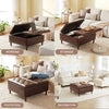 Weture 35 Inch Large Leather Storage Ottoman with Lift Top &Tufted Upholstered - Brown