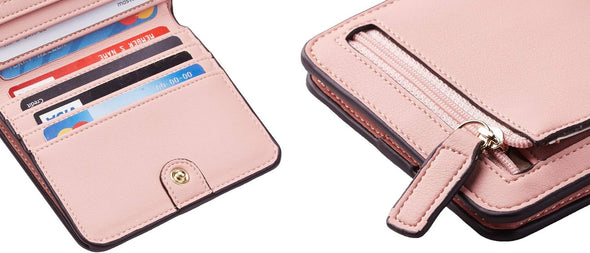 Wallet Women Rfid Blocking Small Compact Bifold Luxury Leather Pocket Wallet Ladies Mini Purse with ID Window