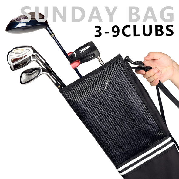 Champkey USA Golf Carry Bag - Lightweight Sunday Bag (Black)