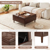 Weture 35 Inch Large Leather Storage Ottoman with Lift Top &Tufted Upholstered - Brown