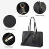 Laptop Tote Bag for Women,15.6 Inch Canvas Leather Computer Bag with Clutch Purse for Business, Travel, Casual