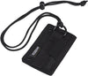 Tactical ID Card Holder Hook & Loop Patch Badge Holder Neck Lanyard Key Ring and Credit Card Organizer (Black)