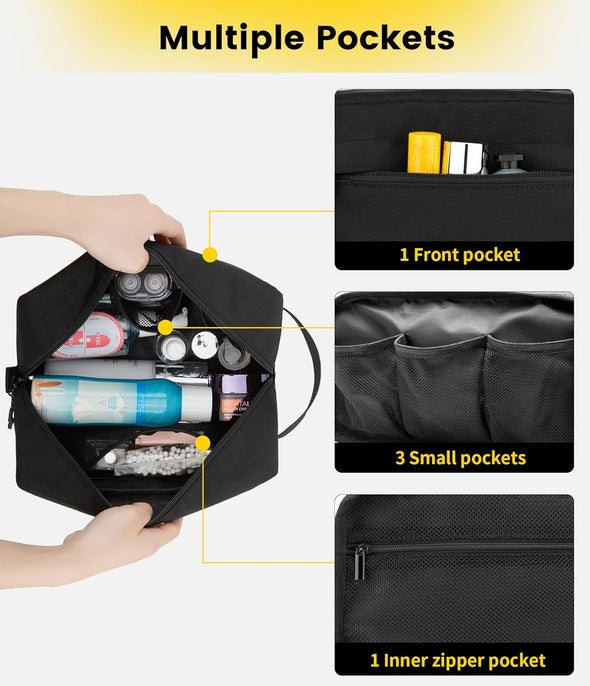 Travel Toiletry Bag for Men - Large Toiletries Bag Water Resistant Hanging Dopp Kit Travel Bag for Toiletries Accessories