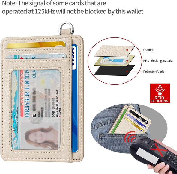 Slim Minimalist Front Pocket Wallet, RFID Blocking Credit Card Holder Wallet with Detachable D-Shackle for Men Women