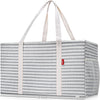 Standing Extra Large Utility Tote Bag with Metal Wire Frame and the Sides Rinforced, Foldable Grocery Tote Bag Beach Bag