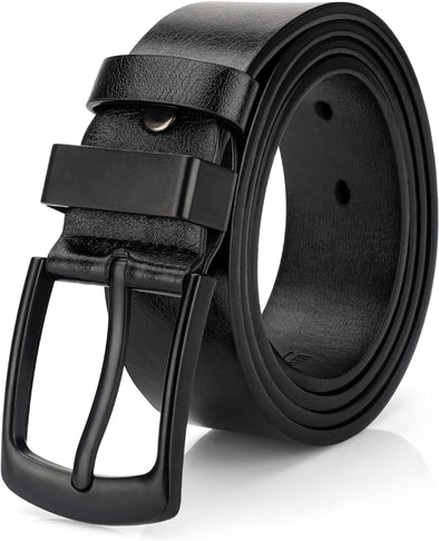 Mens Casual Dress Belt, Mens Leather Belt, PU Leather Belt Men, Black Waist Belt