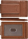 Money Clip, Front Pocket Wallet, Leather RFID Blocking Strong Magnet Thin Wallet