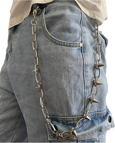 Heavy Rivet Biker Keychain Punk Trouser Wallet Chain Hip Hop Jeans Chains Pants Chain for Men Women