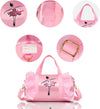 New in 2024 Cute Backpack Ballet Bag Kits Tutu Dress Dance Bag, Girls Personalized Waterproof Bag Ballerina Duffle Bag with Key Chain Cute Plush Hanging Pink Ball(Pink)