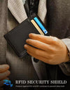 Slim Wallet with Money Clip RFID Blocking Minimalist Bifold Wallet for Men Genuine Leather Front Pocket Card Holder