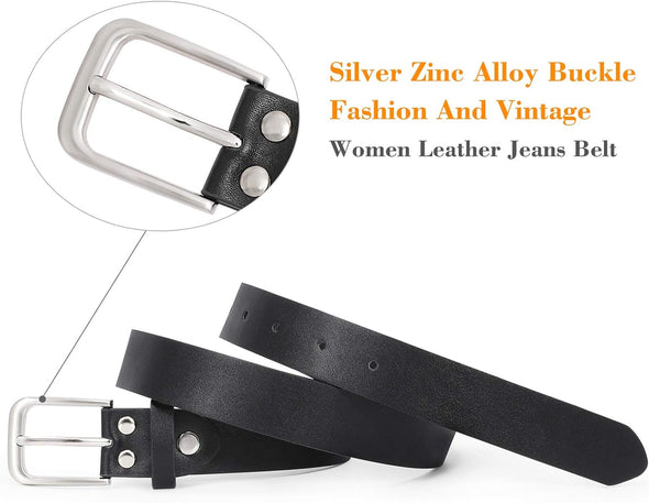 Women Casual Leather Belt for Jeans Pants, Fashion Ladies Girls Waist Dress Belt