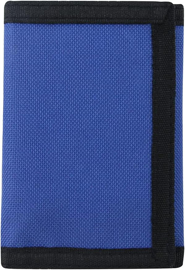 RFID Blocking Canvas Wallet for Men and Women - Trifold Nylon Wallet with Magic Sticker, Teen Wallet for Boys, Wallets for Teens Boys (Navy Blue)