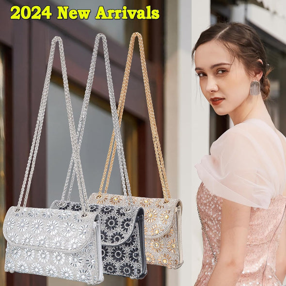 Shoulder Bags Crossbody Bag Purses Handbags Crystals Rhinestone Evening Bag for Women Clutch Purse with Chain