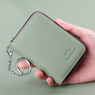 Credit Card Wallet, Zipper Card Cases Holder for Men Women, RFID Blocking, Keychain Wallet, Compact Size