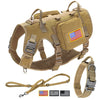 Forestpaw No Pull Tactical Dog Harness Set, Adjustable for Medium Large Dogs - Khaki M