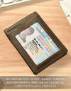 Crazy Horse Leather Slim Bifold Wallet RFID Blocking