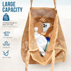 Beach Bags for Women, Foldable Mesh Tote Bag with Mini Pocke, Womens Shoulder Bag for Travel Beach Essentials Swimming Pool