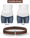 2/3/4 Pack Women Elastic Stretch Belt Invisible Belts with Flat Buckle for Jeans Pants Dresses