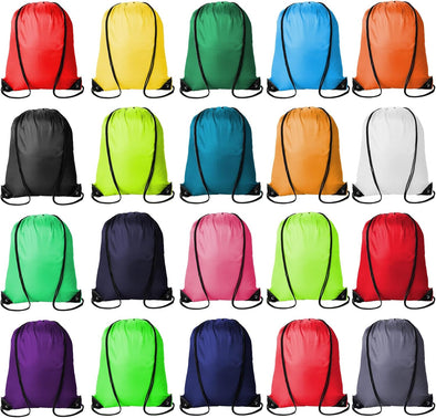 20Pcs Drawstring Backpacks Bulk String Bag Cinch Sack Pack Storage Knapsack Polyester Gift Bags Sports Drawstring Bags for Trip Gym Party Bags(20 Colors)