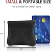 Leather Squeeze Coin Purse Pouch Change Holder for Men & Women