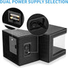 Automatic Single Watch Winder in Black Crocodile Pattern Leather with Japanese Quiet Motor，Ac Adapter or Battery Powered