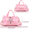 New in 2024 Cute Backpack Ballet Bag Kits Tutu Dress Dance Bag, Girls Personalized Waterproof Bag Ballerina Duffle Bag with Key Chain Cute Plush Hanging Pink Ball(Pink)