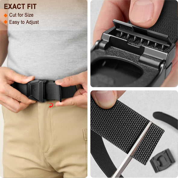 Tactical Belt for Men, Men Stretch Nylon Web Gift Belt 1.5"-Hiking Rigger Military Work-Quick Release