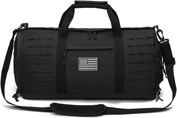 40L Military Tactical Duffle Bag for Men Sport Gym Fitness Tote Travel Training Workout with Shoe Compartment Basketball Football Weekender