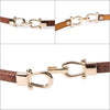 Leather Skinny Women Belt Thin Waist Belts for Dresses up to 37 Inches with Golden Buckle 2 Pack