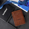 Black Slim Minimalist RFID Blocking Front Pocket Leather Wallets for Men Women Gift Box