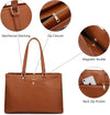 Laptop Tote Bag for Women 15.6 Inch Waterproof Leather Computer Bags Women Business Office Work Bag Briefcase Brown