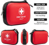 Mini First Aid Kit - 120 Piece Small Waterproof Hard Shell Medical Kit for Car, Home, Office, Travel, Camping, Sports, Outdoor, School - Emergency First Aid Supplies and Survival Kit (Red)