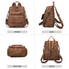 PU Leather Backpack Purse for Women Fashion Multipurpose Design Handbag Ladies Shoulder Bags Travel Backpack Brown