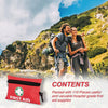 Mini First Aid Kit, 110 Piece Small First Aid Kit - Includes Emergency Foil Blanket, Scissors for Travel, Home, Office, Vehicle, Camping, Workplace & Outdoor (Red)