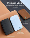 Magnetic Wallet (Halolock), Compatible with Magsafe Wallet, for Iphone Wallet with Adjustable Stand, for Iphone 16/15/14/13/12 Series, Not for Iphone Mini, 3 Card Holder, Vegan Leather, Black