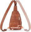 Small Sling Bag for Women Leather Crossbody Fanny Packs Chest Bag for Women