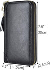 Credit Card Holder Wallet Womens Zipper Leather Case Purse RFID Blocking