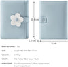 Girls Women Wallet Tri-Folded Flowers Wallet Cash Pocket Flowers Print Card Holder Coin Purse with ID Window Elegant Youthful and Cute (2-Blue)