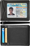 Slim Wallet with Money Clip RFID Blocking Minimalist Bifold Wallet for Men Genuine Leather Front Pocket Card Holder