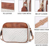 Quilted Crossbody Bags for Women Vegan Leather Purses Small Shoulder Handbags with Wide Strap