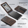 Wallet for Men - with Money Clip Slim Leather Slots Credit Card Holder RFID Blocking Bifold Minimalist Wallet (Crazy Horse-Coffee Brown)