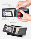 Slim Wallet with Money Clip RFID Blocking Minimalist Bifold Wallet for Men Genuine Leather Front Pocket Card Holder