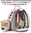 Cat Carrier Backpack, Bubble Expandable Backpack Carrier, Pets and Small Dogs,Airline-Approved, Designed for Travel, Hiking, Walking & Outdoor Use (Front Expandable-Pink)