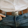 Mens Belt Leather 2 Pack Ratchet Belt for Men Dress and Casual with Adjustable Buckle, Trim to Fit