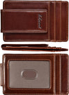 Money Clip, Front Pocket Wallet, Leather RFID Blocking Strong Magnet Thin Wallet